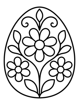 Free printable Floral Pattern Easter Egg coloring page