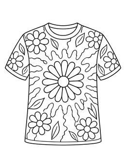 Free printable Floral Pattern T Shirt coloring page