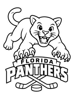 Free printable Florida Panthers Hockey Mascot coloring page