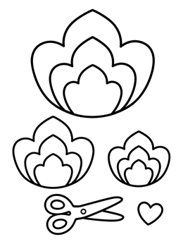 Free printable Layered Petal Cutout Craft Template coloring page