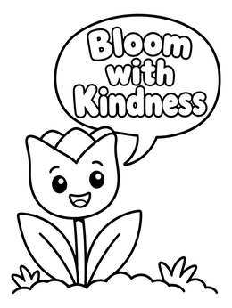 Free printable Smiling Tulip With Kind Message coloring page