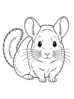 Free printable Fluffy Chinchilla Sitting Calmly coloring page