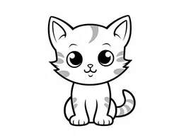 Kitten: Tiny Tabby Sitting Still