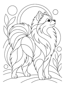 Free printable Fluffy Pomeranian In Profile coloring page