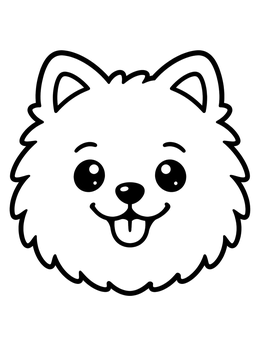 Free printable Fluffy Pomeranian Puppy Face coloring page