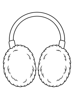 Fluffy Winter Warm Earmuffs coloring page