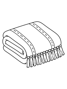 Free printable Folded Blanket With Tassels coloring page