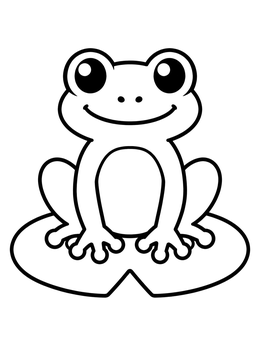 Free printable Cute Frog On A Lily Pad coloring page