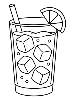 Free printable Iced Drink With Lemon Slice coloring page