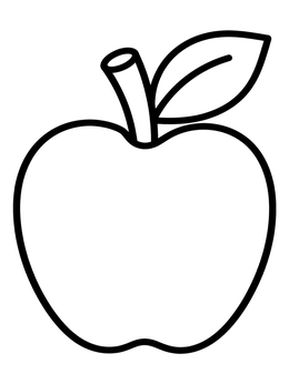 Free printable Simple Apple With Leaf coloring page