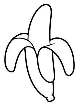 Free printable Simple Peeled Banana coloring page
