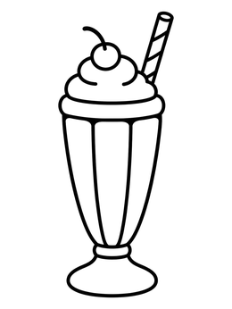 Free printable Tall Milkshake With Whipped Cream coloring page