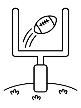 Free printable Field Goal Kick Through Goalposts coloring page