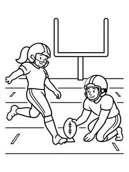Free printable Kicking A Field Goal coloring page