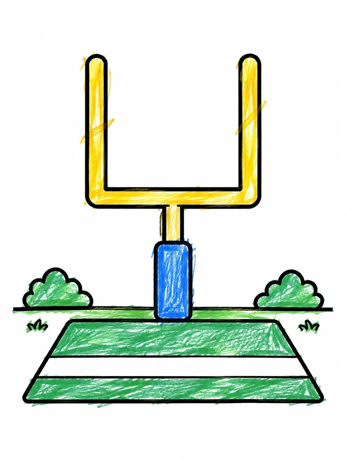 Colored example of the Football Goalpost In End Zone coloring page
