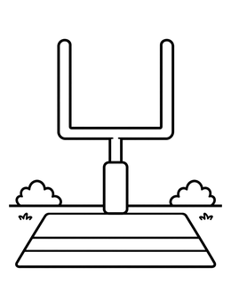 Free printable Football Goalpost In End Zone coloring page