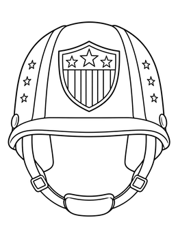 Free printable Patriotic Shield Sports Helmet coloring page