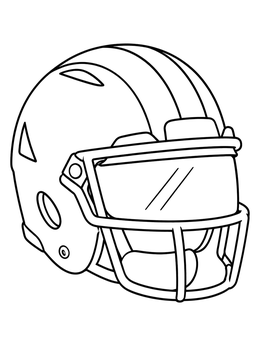 Free printable Modern Football Helmet With Visor coloring page