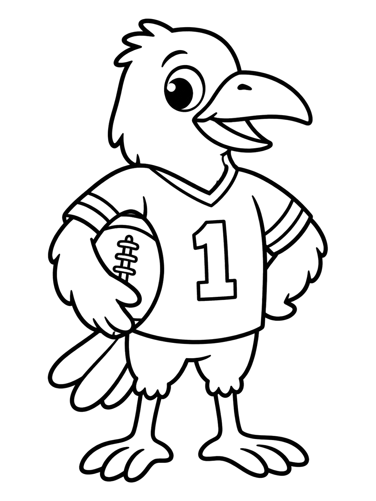 Footballaa Football Player Cartoon Raven Coloring Page