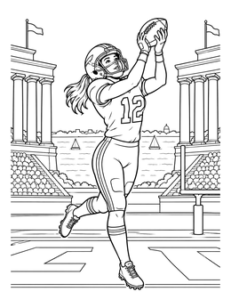 Free printable Football Player Catch At Soldier Field coloring page