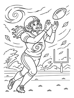 Free printable Football Player In Hurricane Winds coloring page