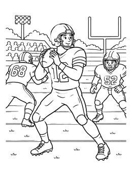Free printable Quarterback Ready To Pass coloring page