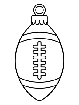 Free printable Football Shaped Christmas Tree Ornament coloring page
