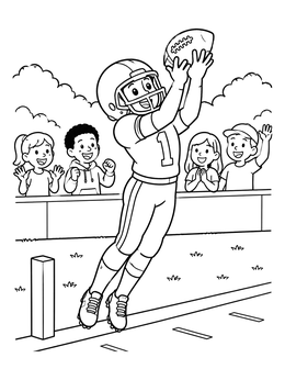 Free printable Wide Receiver Catching The Ball coloring page