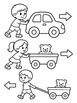 Free printable Push And Pull Science Demonstration coloring page