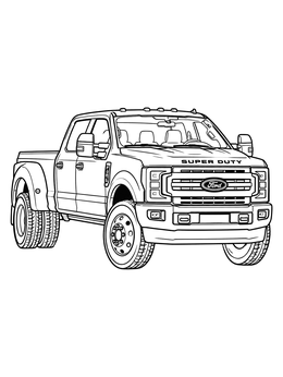 Free printable Heavy Duty Dually Pickup Truck coloring page