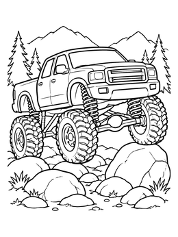 Free printable Lifted 4x4 Off Road Truck coloring page