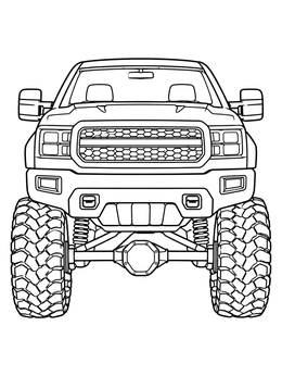 Free printable Lifted Off Road Pickup Front View coloring page