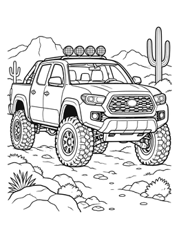 Free printable Lifted Off Road Truck In The Desert coloring page