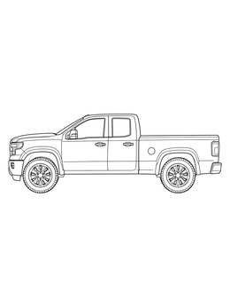 A detailed side profile on this ford truck coloring page features detailed rims and body lines.