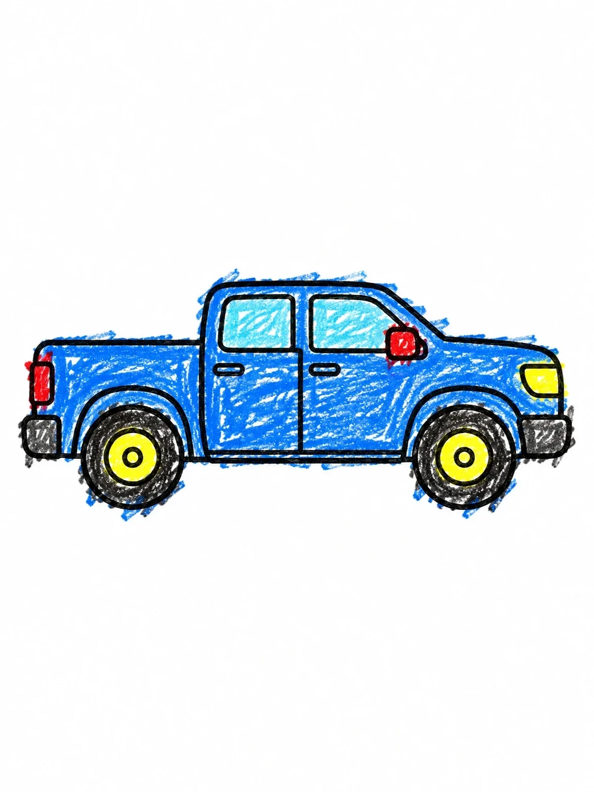 Colored example of the Simple Modern Crew Cab Pickup Truck coloring page
