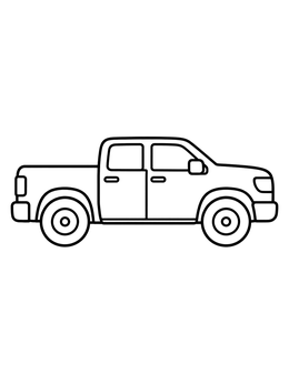 Free printable Simple Modern Crew Cab Pickup Truck coloring page