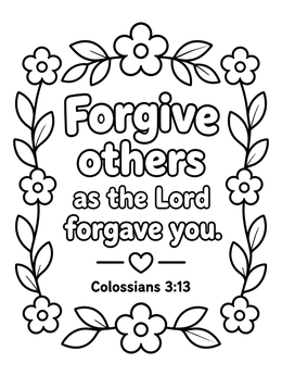 Free printable Forgive Others Floral Bible Verse coloring page