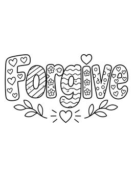 Free printable Forgive Pattern Word Art coloring page