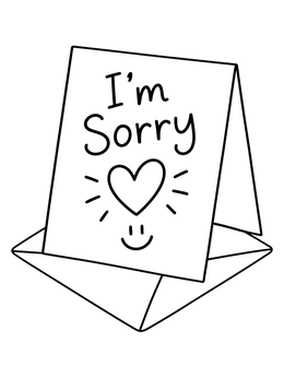 Free printable I Am Sorry Apology Card coloring page