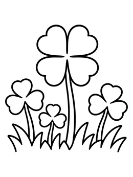 Free printable Lucky Clover In The Meadow coloring page