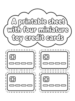 Free printable Four Toy Credit Cards To Cut Out coloring page