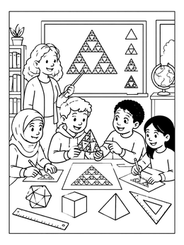 Free printable Fractal Geometry Classroom Lesson coloring page