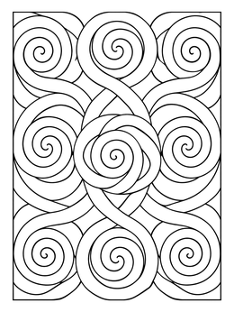 Free printable Interlocking Spirals And Flowing Ribbons coloring page
