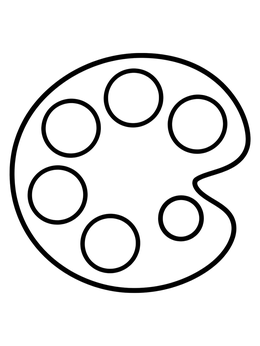 Free printable Simple Artist Color Palette coloring page