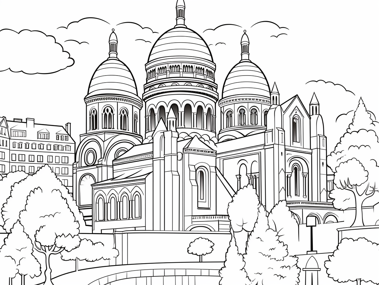 France Themed Adult Coloring Pages - Coloring Page