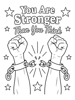 Free printable Breaking Free From Chains With Stars coloring page