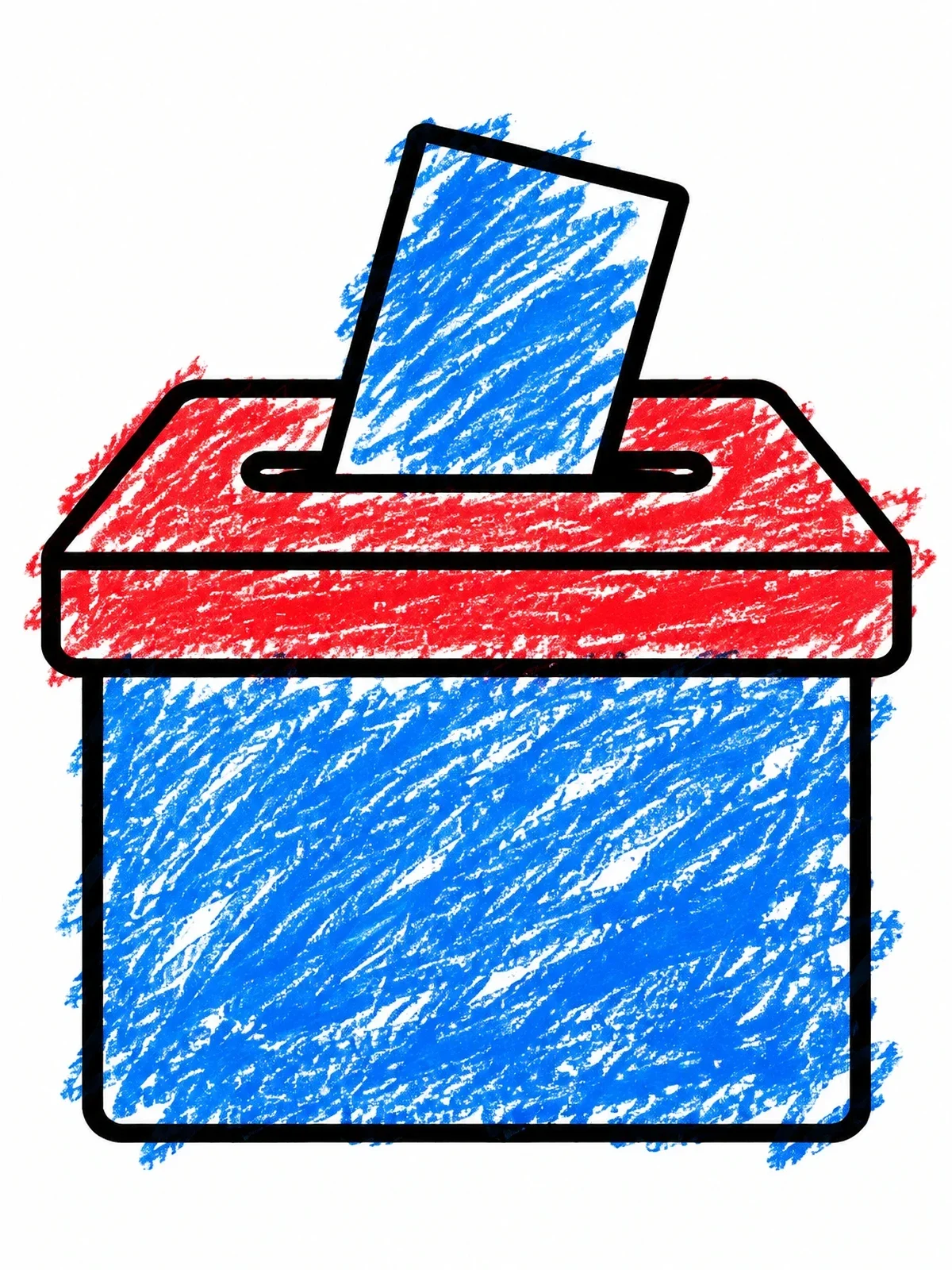 Colored example of the Simple Voting Ballot Box coloring page