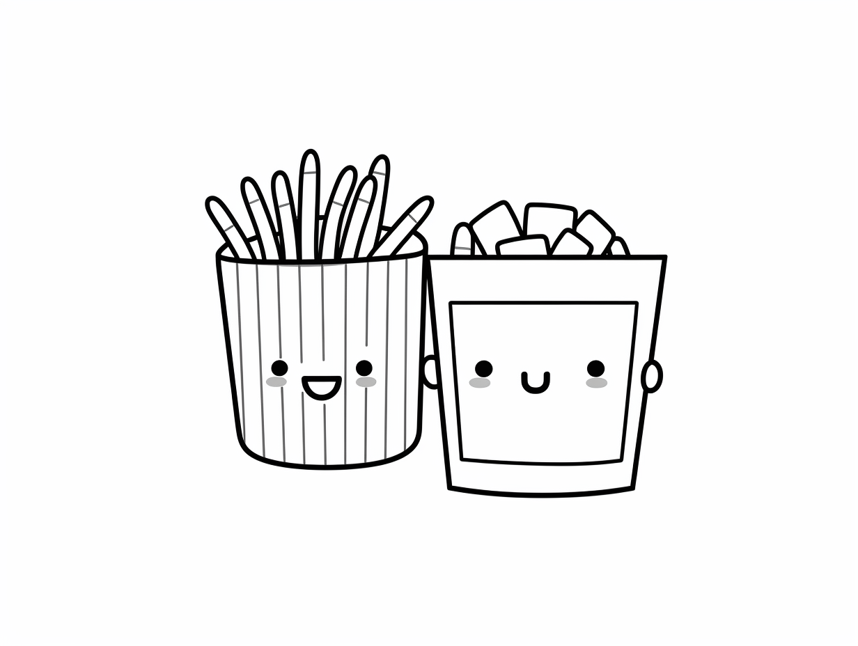 French Fries Coloring Sheet - Coloring Page