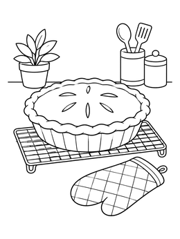 Free printable Fresh Pie Cooling On Rack coloring page