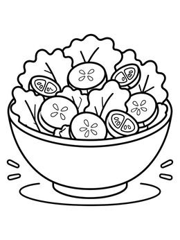 Free printable Fresh Vegetable Salad Bowl coloring page